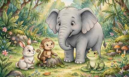 The Elephant and His Friends